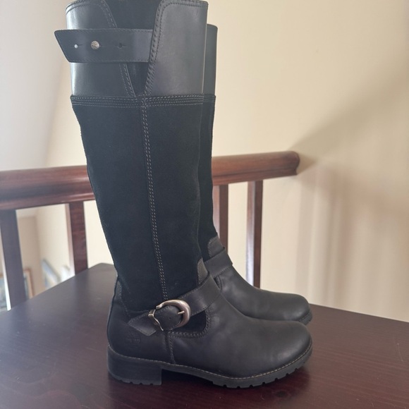 Timberland Bethel Black Leather Suede tall low heeled riding boots 7.5 - Picture 8 of 16